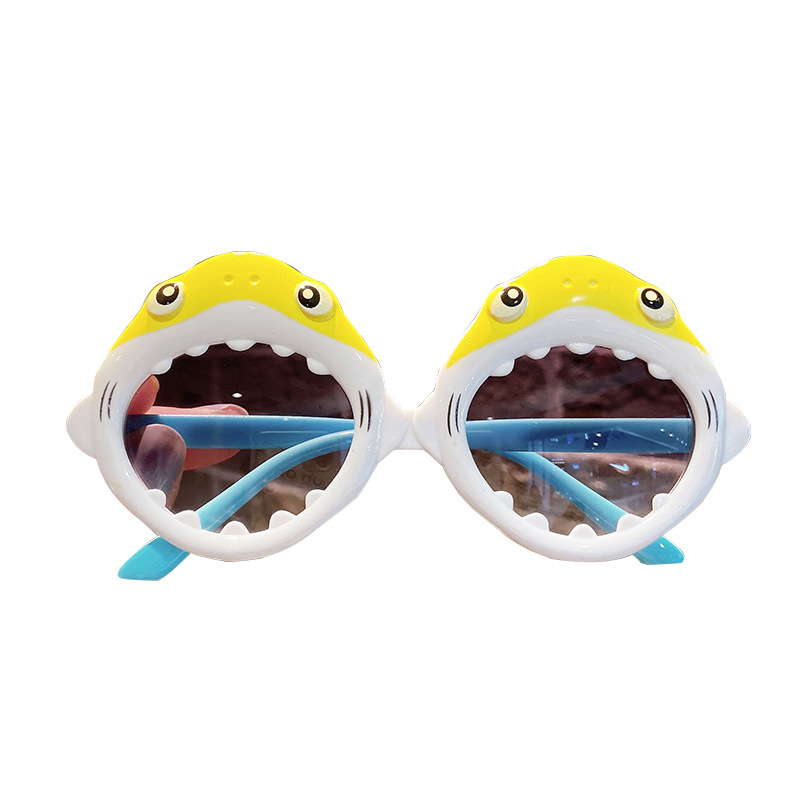Children's sunglasses personalized shark cartoon baby boys' and girls' UV-proof sunglasses fashionable fashionable sun-proof glasses