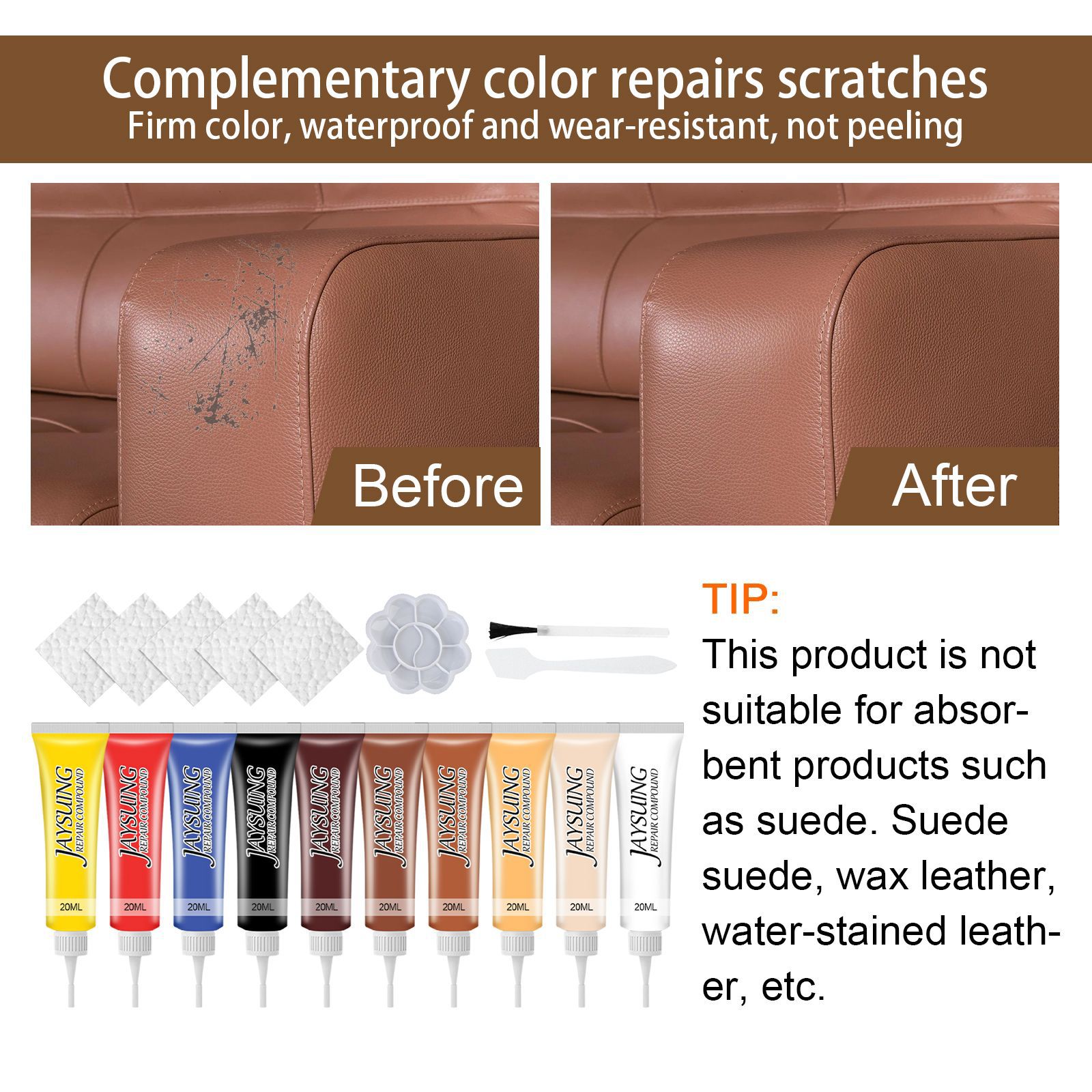 Jaysuing leather color patch cream leather coat leather shoes coloring agent car leather seat leather renovation color supplement