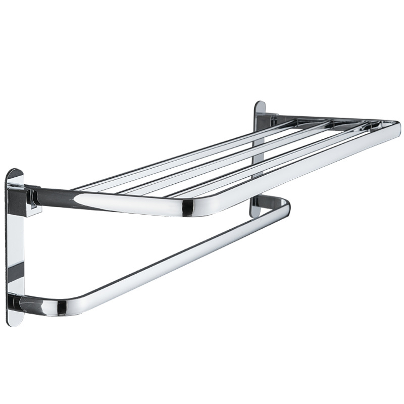 Towel rack stainless steel non-perforated bath towel toilet bathroom rack wall-mounted bathroom hardware pendant set