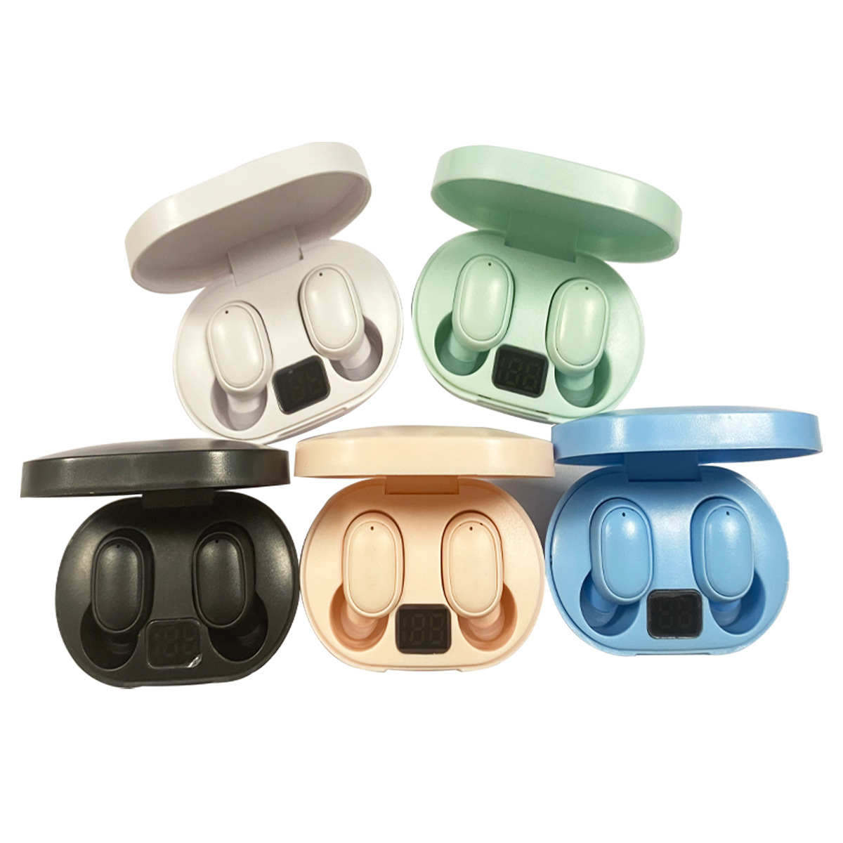 E6S digital display Bluetooth headset TWS sports headset e6s mini wireless headset 5.0 business headset button