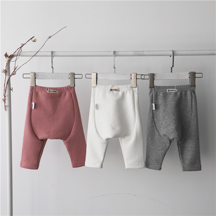 2023 Korean Children's Wear Baby's Large PP Pants Baby's Fleece-lined Big Butt Leggings Baby's Fleece-lined Trousers