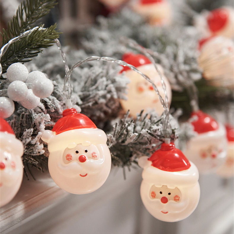 Santa Claus string lights holiday led lights Christmas tree string lights outdoor decoration battery flashing lights small lights cross border