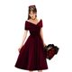 Toast dress bridal wedding engagement dress off-shoulder plus size pregnant women belly covering small wine red evening dress