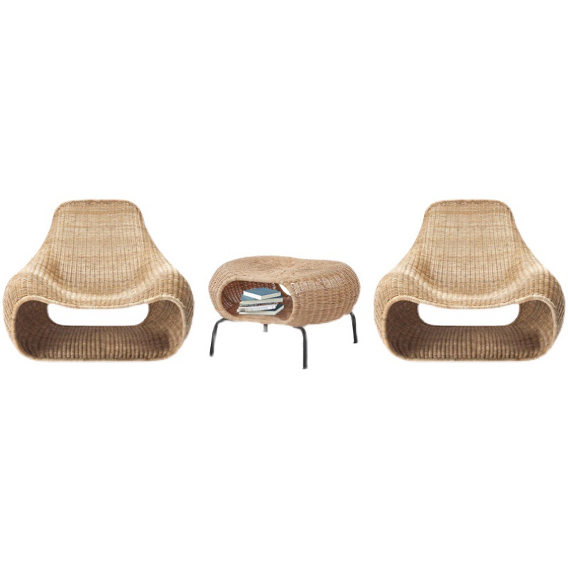 B & B creative outdoor courtyard rattan chair Villa furniture simple Southeast Asia rattan sofa hotel model room leisure chair