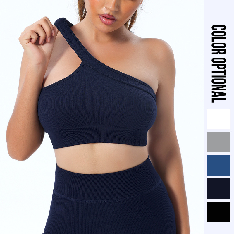 Zhejiang Brocade European and American One-piece Tight Shock-proof Yoga Vest Sexy Shoulder Fitness Sports Underwear Women's Beautiful Back
