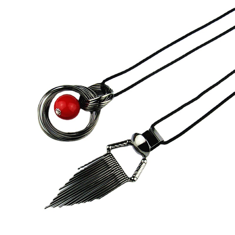 Korean fashion tassel sweater chain long autumn and winter all-match sweater accessories pendant temperament heavy metal jewelry
