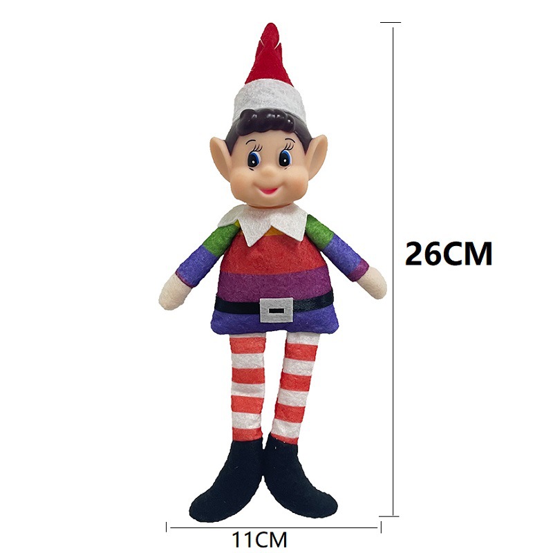Christmas Elf Male聖誕節裝飾用品聖誕精靈掛件彩虹聖誕精靈吊件