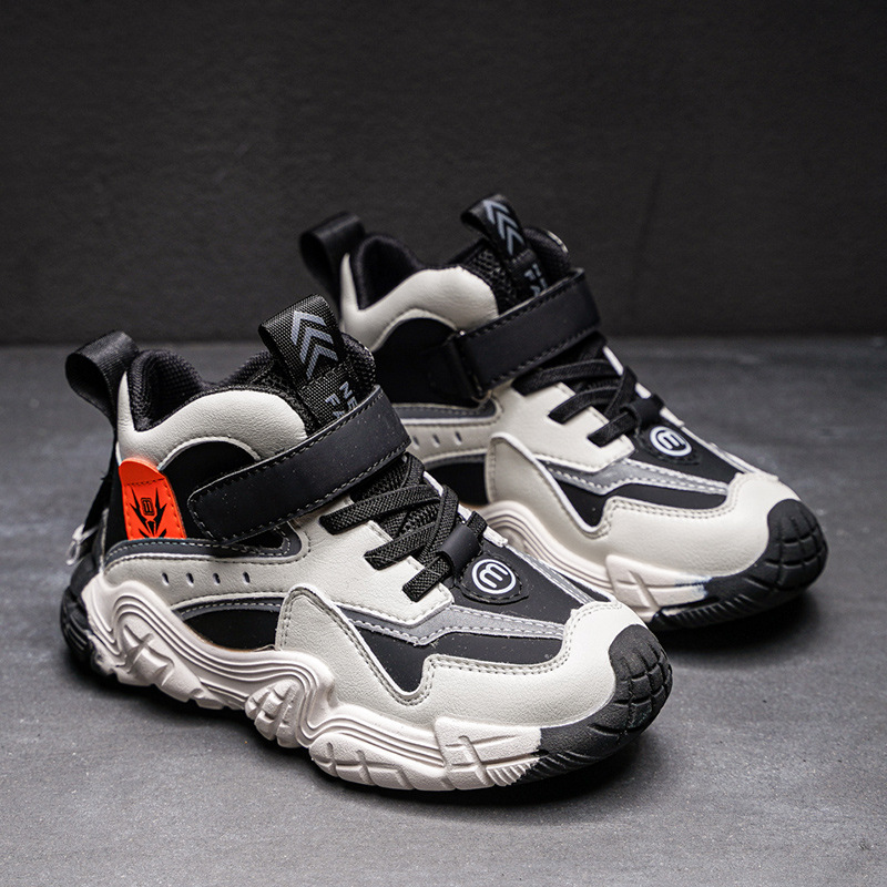 Children's sneaker 2023 autumn and winter New fleece-lined warm boys' cotton shoes girls' two-cotton shoes daddy shoes