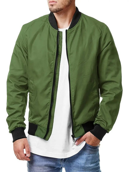 European and American New Men's Aviator Jacket Spring and Autumn Cross-border Casual Trendy Large Size Men's Zipper Men's Jacket 5XL