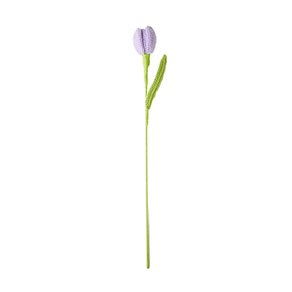Finished Flowering Tulip Wool Flower Woven Flower Handmade bouquet Simulation Flower Crochet Wholesale Valentine's Day Teacher's Day