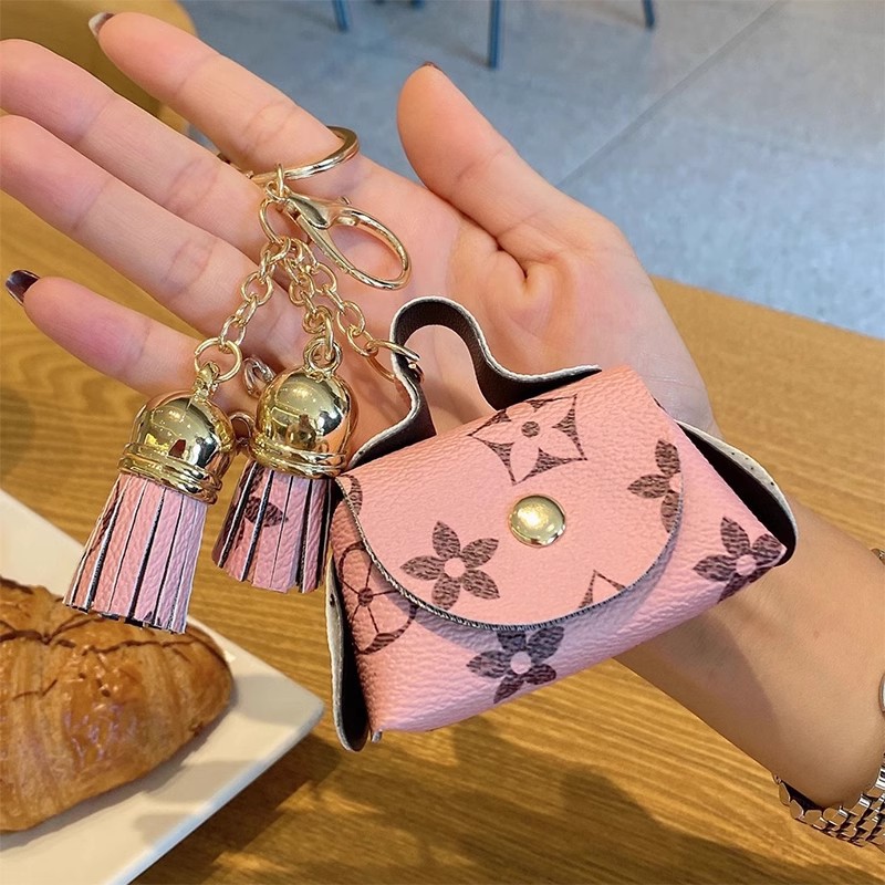 Cute mini leather small bag coin purse earphone bag storage bag presbyopic pendant key card bag key bag female