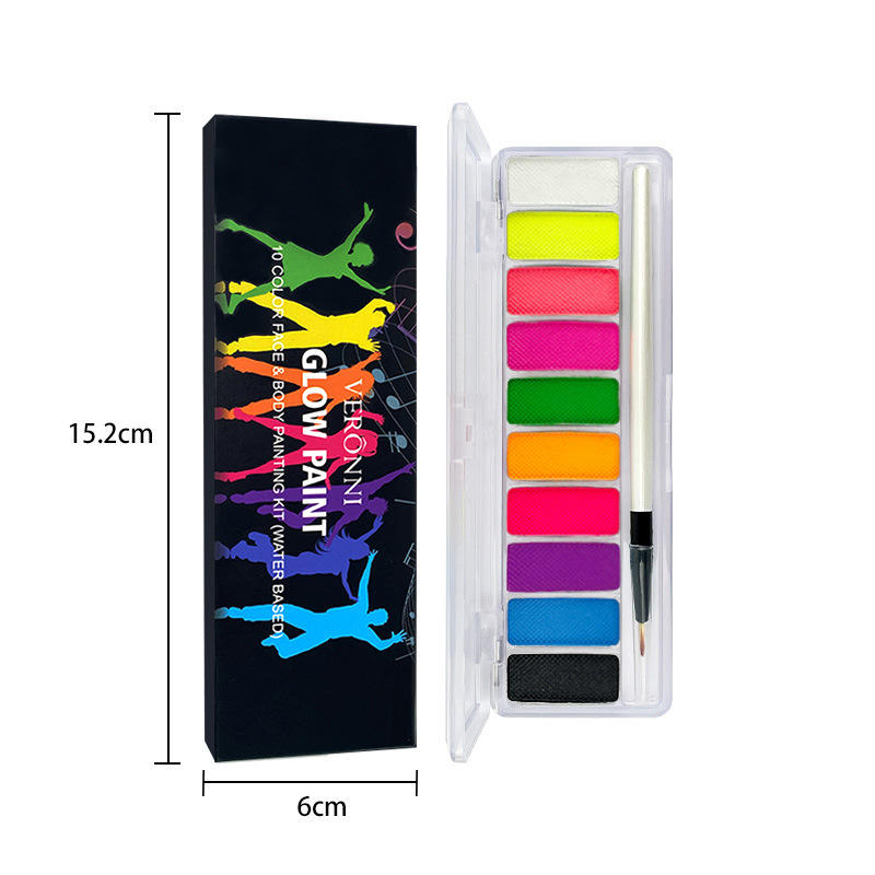 Water Soluble Body Painting Cream Christmas Cosmetics Luminous Eye Shadow Cream 8 Color Color Painting Plate Makeup Body Eye Shadow