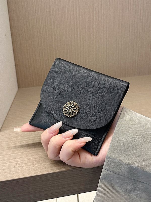 2024 New retro ultra-thin short wallet women's casual small coin purse mini multi-card small card holder
