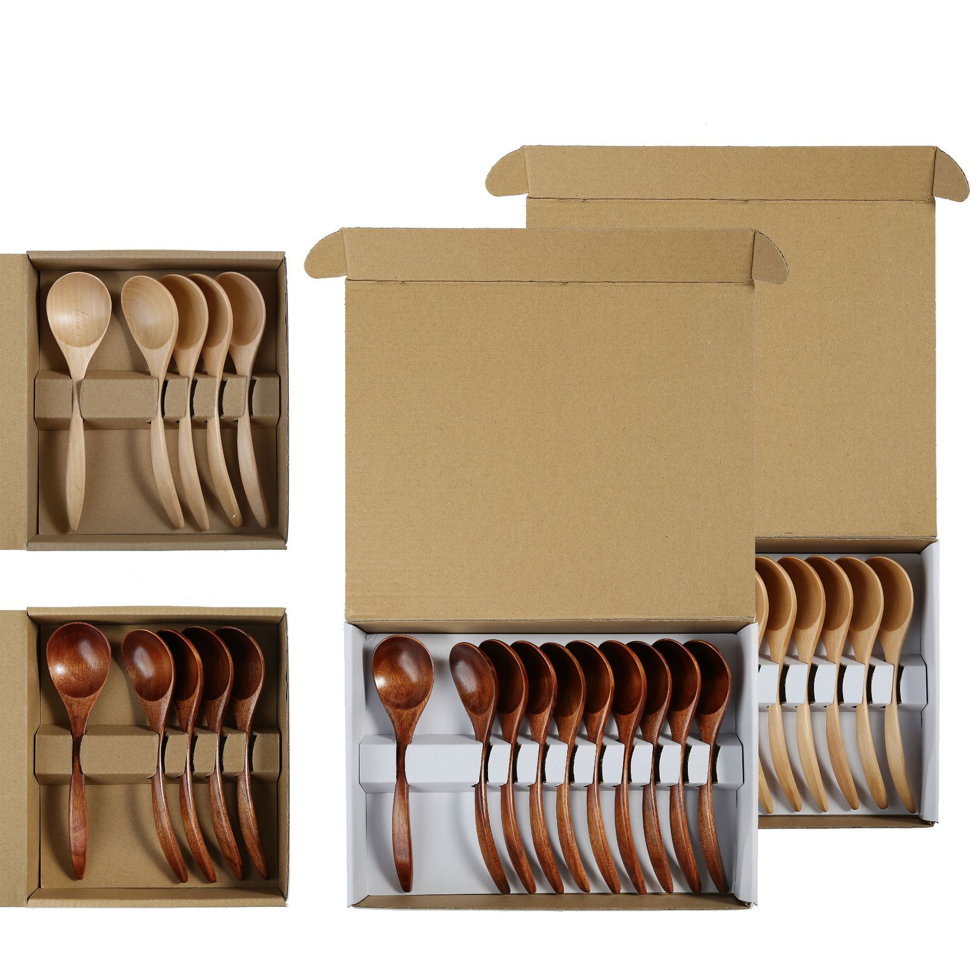 New Year gift tableware 5 pieces 10 pieces Internet celebrity spoon portable wooden spoon modern simple wooden fork mixed knife fork spoon