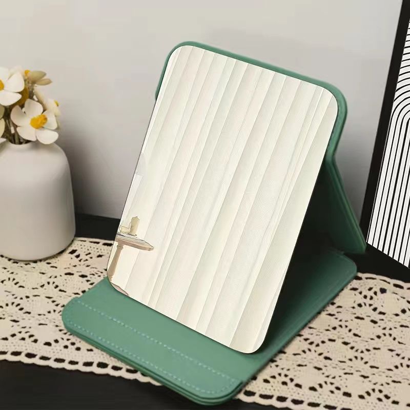 Folding makeup mirror ins style dormitory small mirror office desktop cute portable large dressing mirror