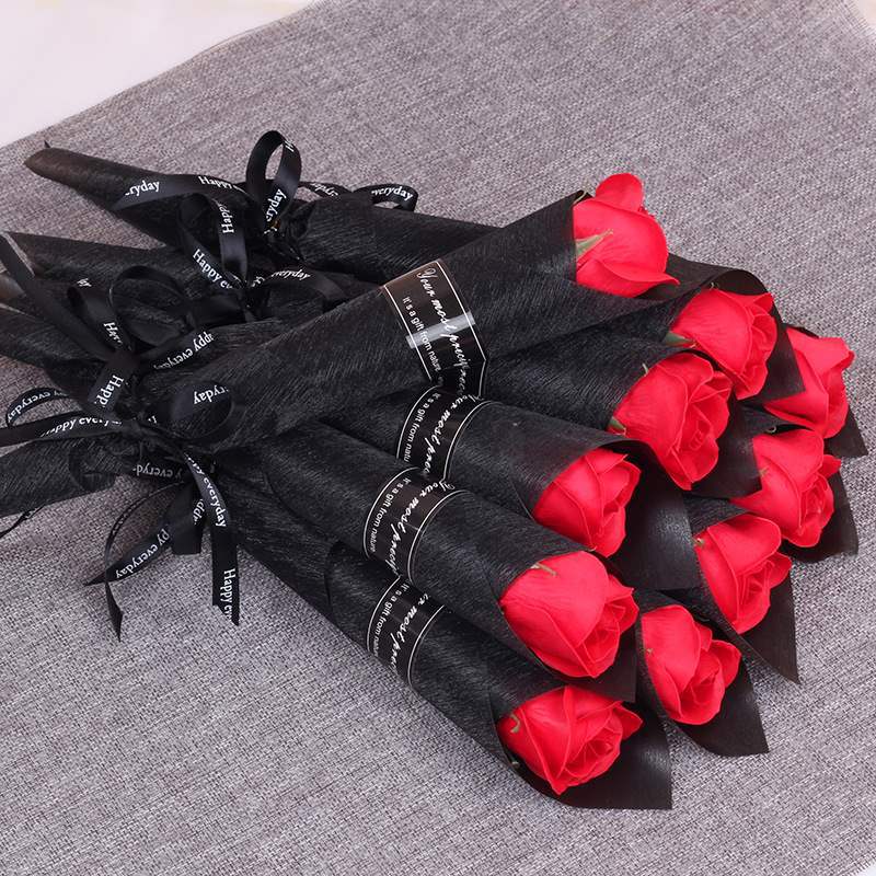 Teachers' Day Gifts Wholesale Rose Carnation Single Bright Soap Flower Festival Opening Activities Street Sweeping Promotion