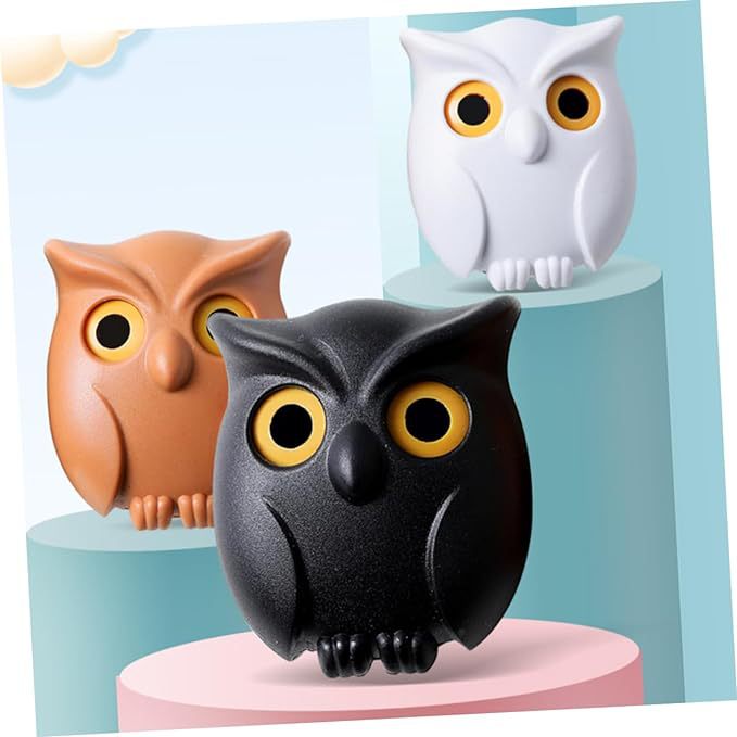 3pcs Owl Key Case Cute Owl Key Bag Automatic Eye Open Magnetic Night Owl Key Hanging Wall