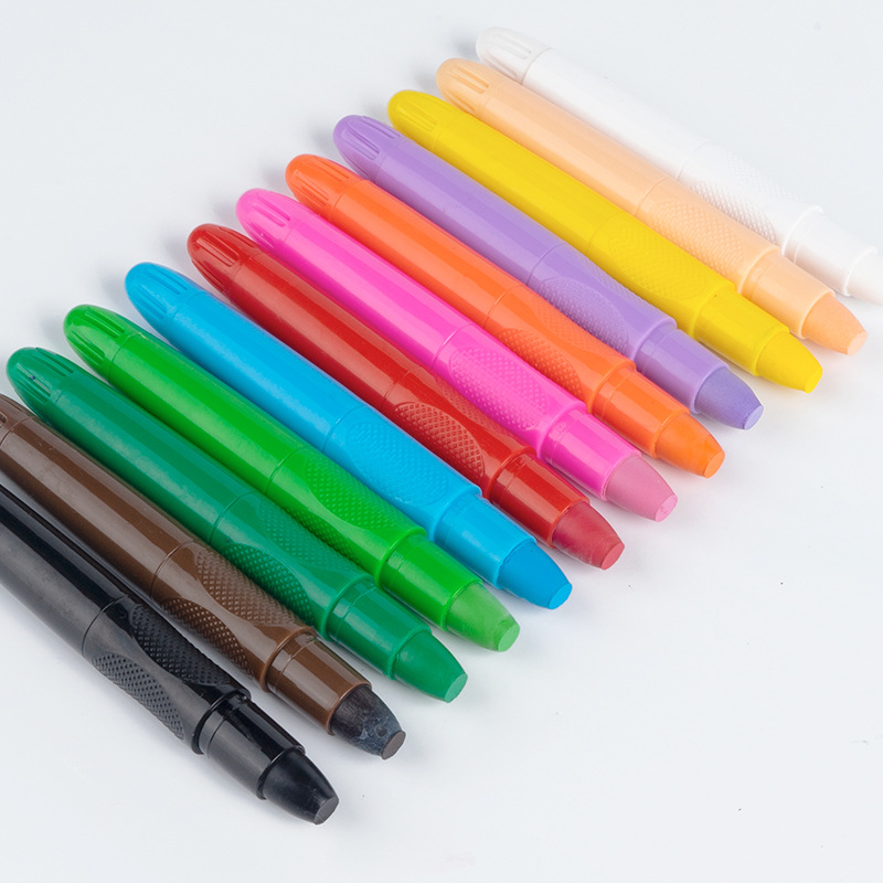 Manufacturer's hot-selling rotating crayon water-soluble crayon 12-color face color crayon suit oil painting stick washing crayon