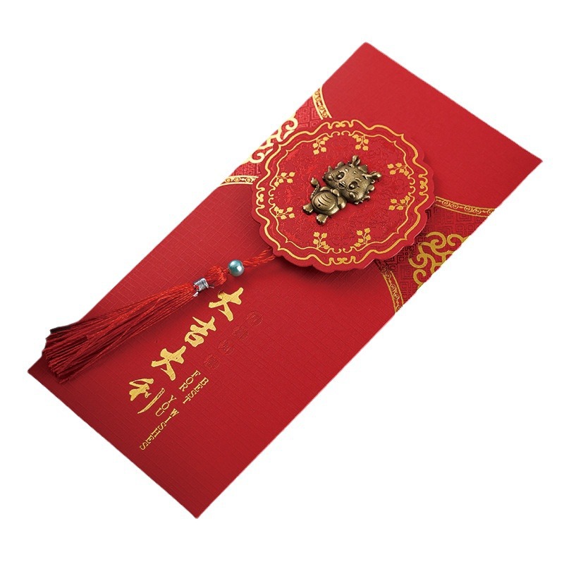 New Year Red Envelope New Year Creative Tassel Personality 2025 Red Envelope Bag New Year Money Year of the Snake Handmade Retro Lucky Seal