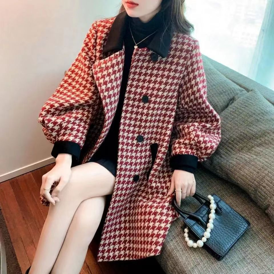 Winter verdickter Wollmantel Damen Winterkleidung 2023 neuer mittellanger Wollmantel im westlichen Stil kleiner Duft trendig_voghion.com