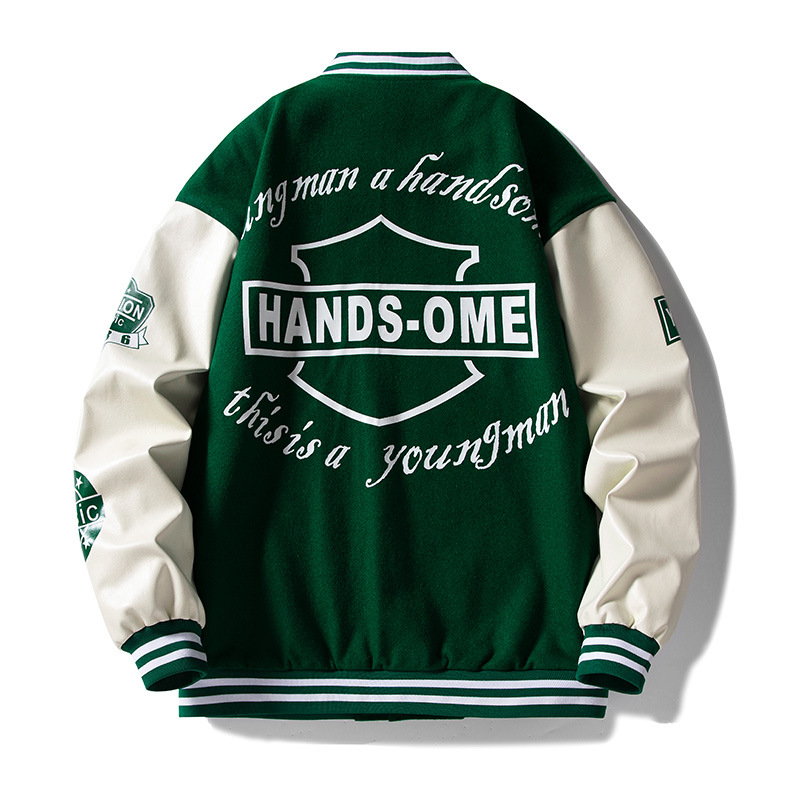 Fashionable Brand Cotton Jacket Men's Autumn and Winter New Couple Clothes Loose Baseball Suit American Fashionable Embroidered Leather Jacket for Men