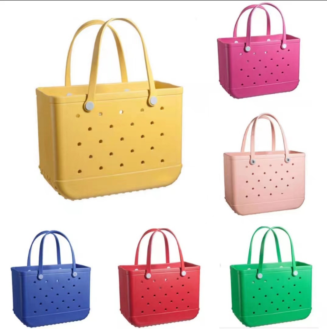 Cross-border in stock EVA Hole Bag Shoulder Bag EVA Beach Bag Storage Bag Soft Waterproof Wear-resistant Swimming Sand