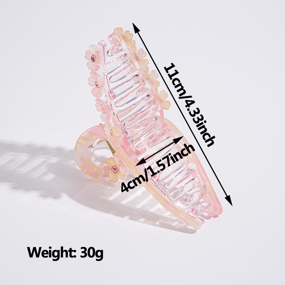 Cross-border Fresh and Sweet Flower Hairpin Diamond Clamp Acrylic Disc Hairpin Women's Bath Hair Clamp Internet Celebrant Headwear_voghion.com