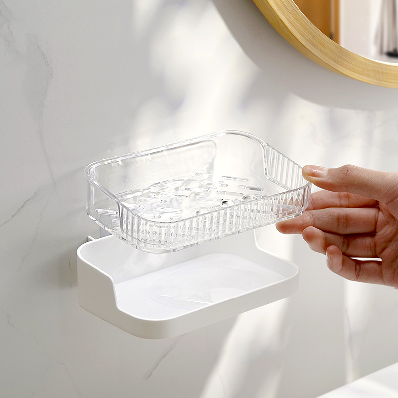 New Products Soap Box No Punch Soap Box Toilet Drain Soap Soap Rack Bathroom Sucker Wall-Mounted Storage Rack