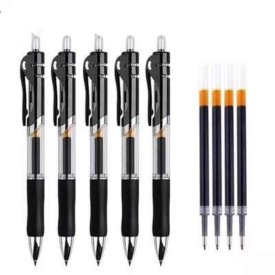 Factory wholesale K35 press gel pen 0.5 bullet high capacity carbon signature pen refills student stationery