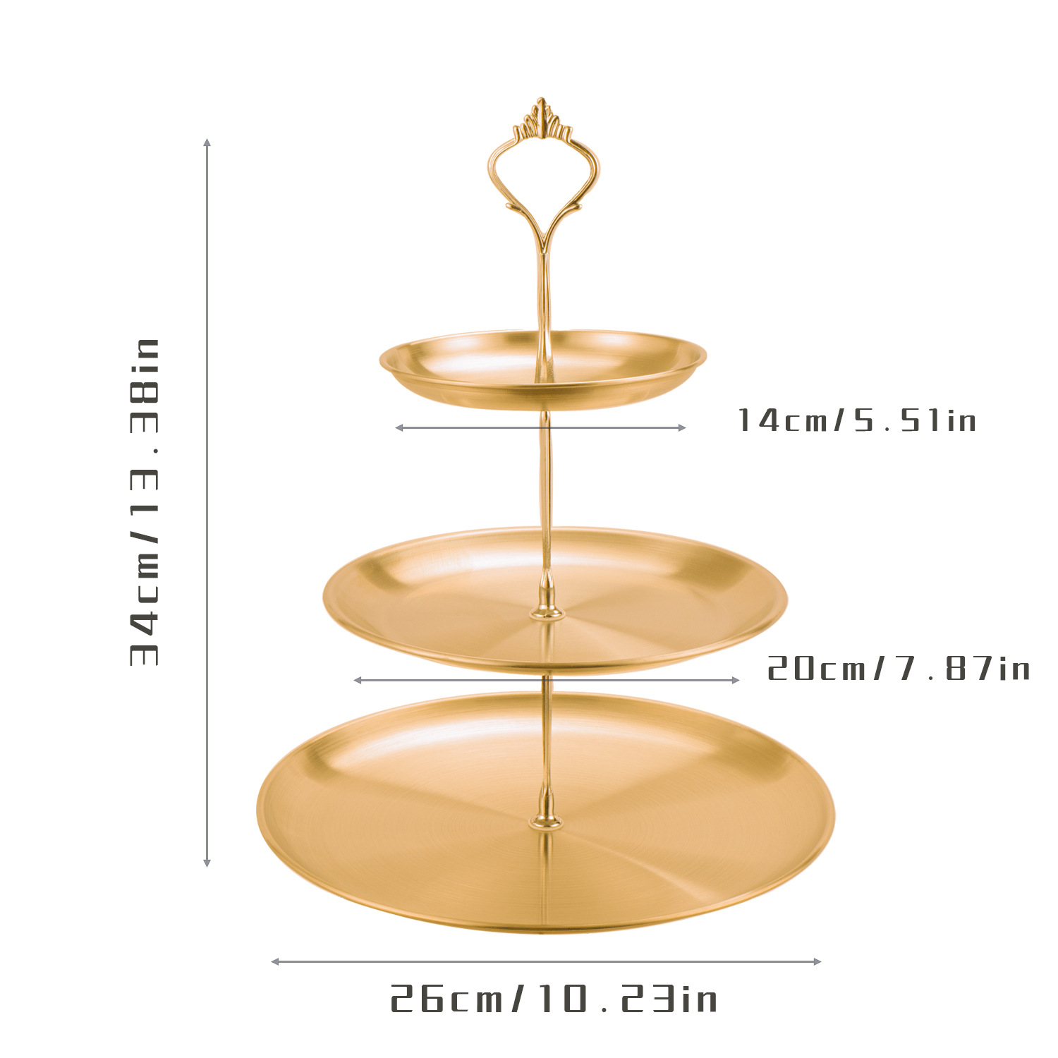 Stainless Steel Multi-Layer Cake Dessert Table Snack Table Fruit Plate Dessert Table Display Rack Snack Rack Double-Layer Tray