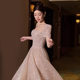 French Style Wedding Dress 2023 New Style Bridal Elegant Square Neck Super Fairy Fine Gauze Slim-fit Slimming Banquet Evening Dress