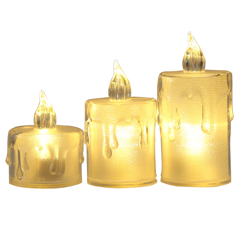 led electronic candle acrylic crystal luminous candle lamp Christmas decorative atmosphere ins mini night light