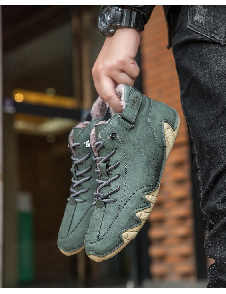 Cross-border Explosions Vinterfløyelsmartinstøvler Store størrelser Octopus Herre Varme Bomullssko Høye Herresportssko_voghion.com