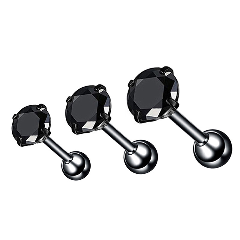 Medical stainless steel Zircon stud earrings Korean girls men's diamond earrings fashion ear bone nails wholesale jewelry