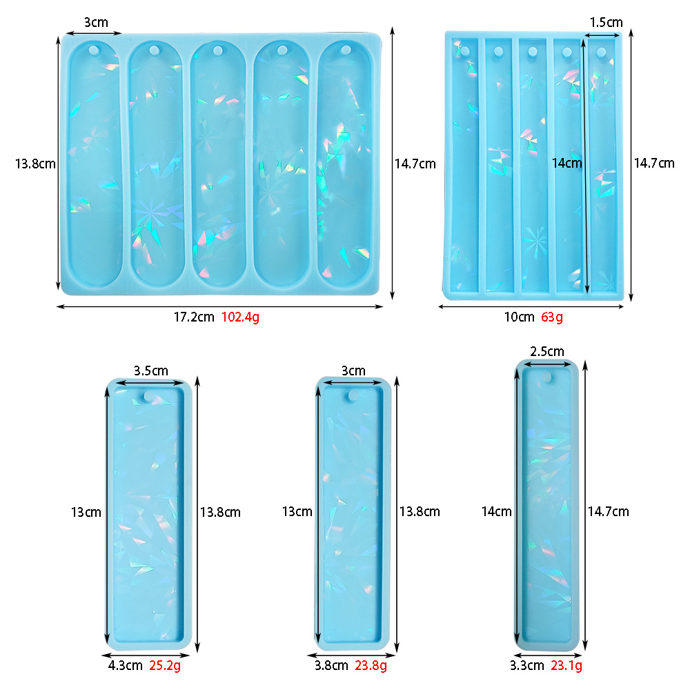 DIY holographic bookmark pendant silicone mold rectangular bookmark silicone mold Oval bookmark silicone