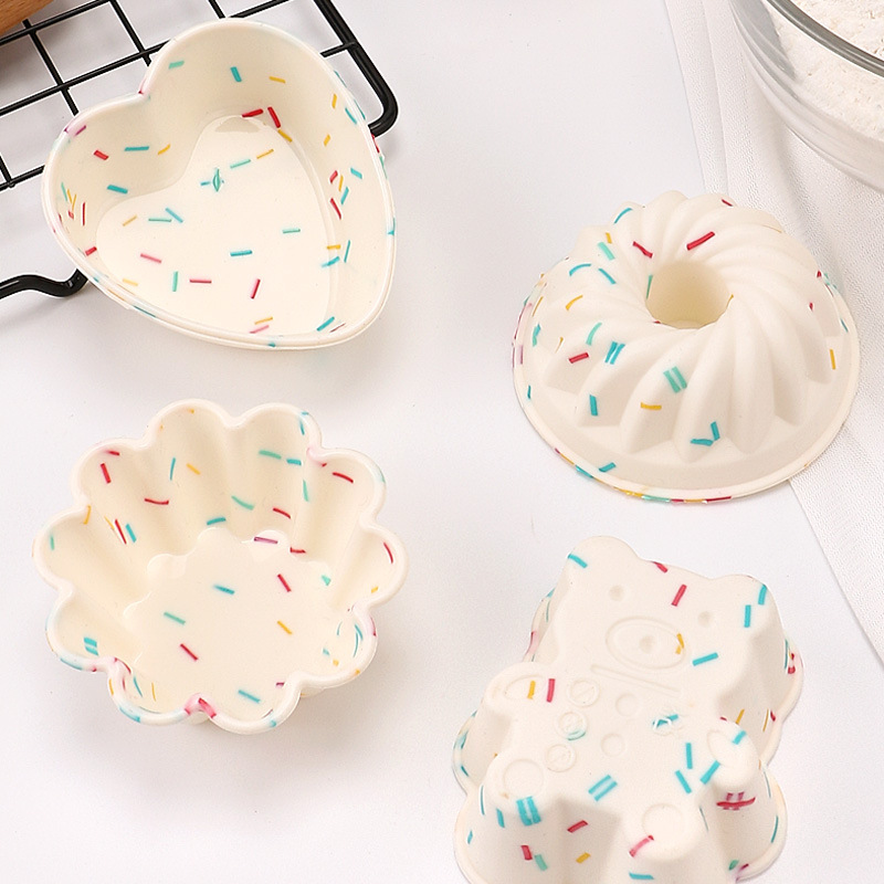 Creative diy Macron candy color silicone cake Cup household muffin cup Egg Tart donut baking mold