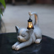 Gray cat tail hanging lamp