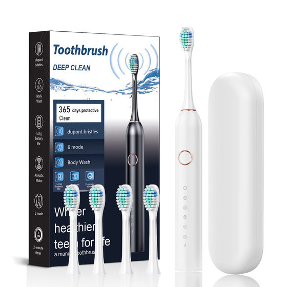 Cross-border exclusive for a new six-gear adult household TPC rechargeable toothbrush soft hair cleaning electric toothbrush