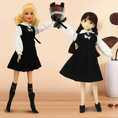 30cm doll clothes change toy school uniform student skirt fashion shirt fashion 6 points doll suit fake 2 pieces