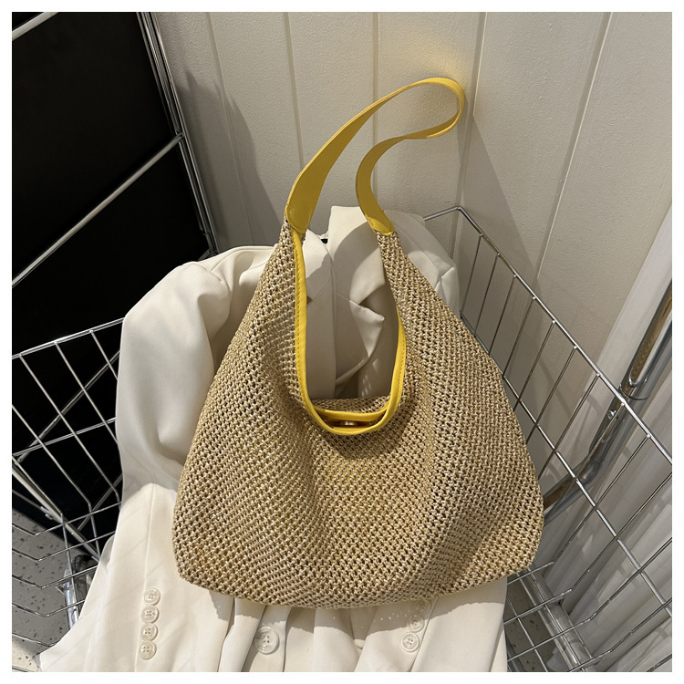 Summer Popular Women's Satchel Woven Bag Trendy Fashion Shoulder Small Bag Seaside Travel Beach Straw Bag for Women