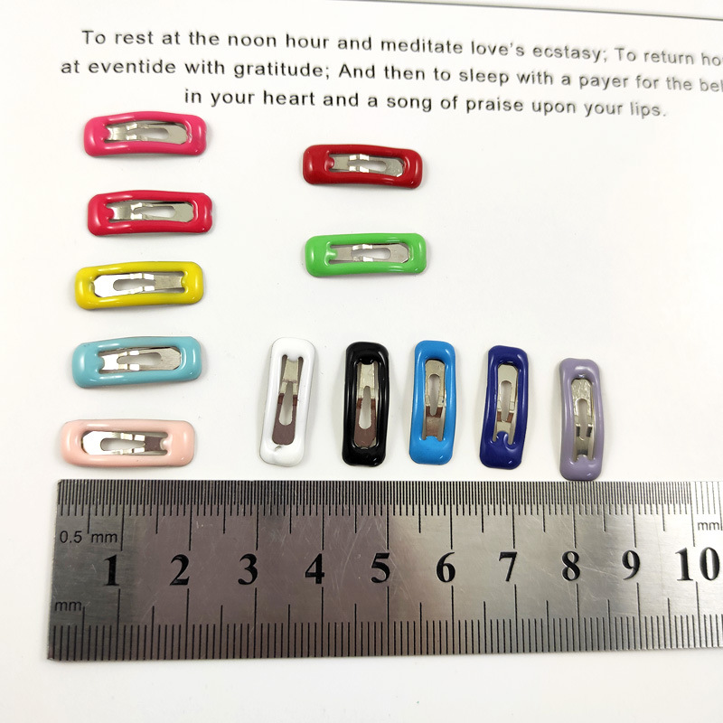 2 cm koreansk stil BJD färg handgjord gör-det-själv handgjord hårnål docka husdjur hårnål droppande olja mini rektangulär BB klämma_voghion.com