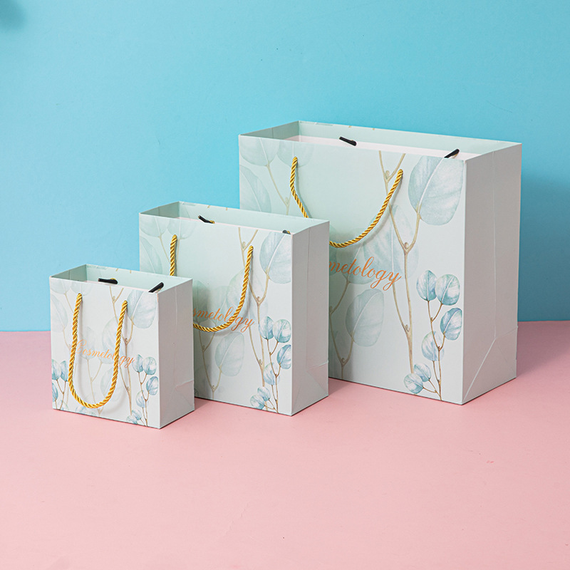 Spot ins Wind blue paper bag wholesale portable paper bag gift bag gift bag gift bag gift bag garment bag