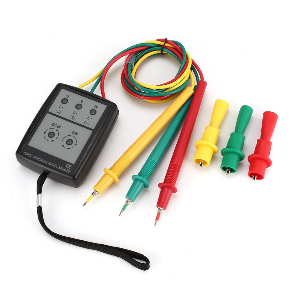SP8030 Three Phase Ac Phase Meter Portable Phase Sequence Meter Phase Sequence Meter Current Detector