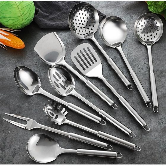 Stainless steel kitchen utensils spatula anti-scald kitchen utensils colander spaghetti spaghetti spoon sauce spoon rice spoon soup spoon