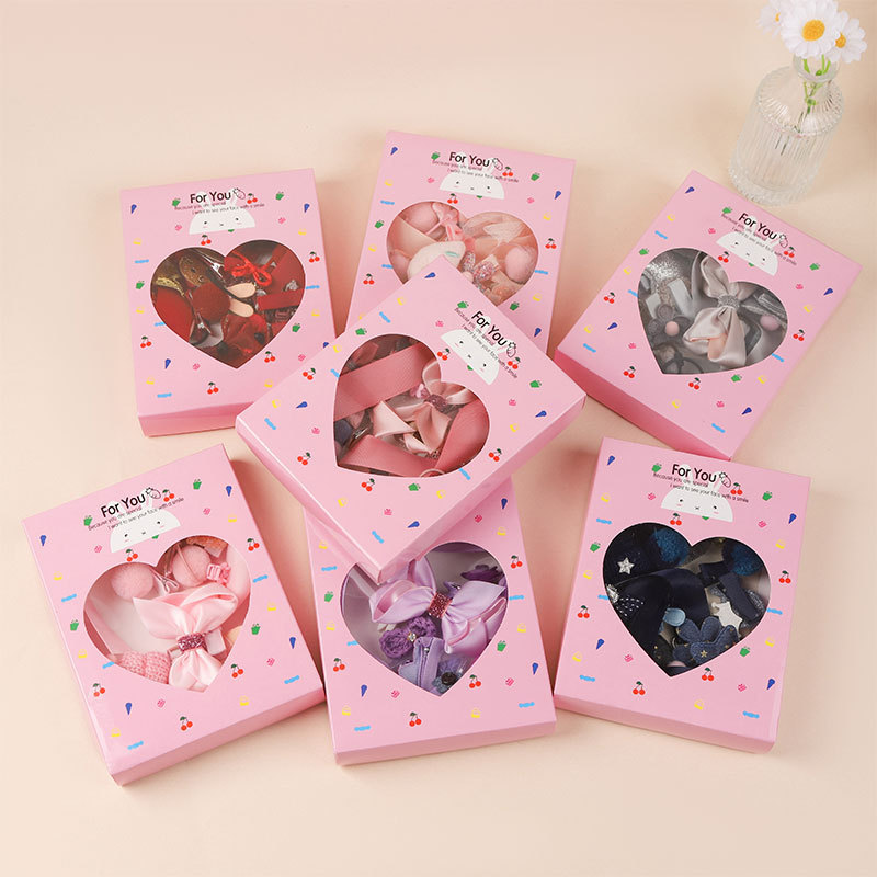 Bow hair rope 18 piece set cute rabbit gift box hair clip children's headdress hairpin little girl accessories hair accessories
