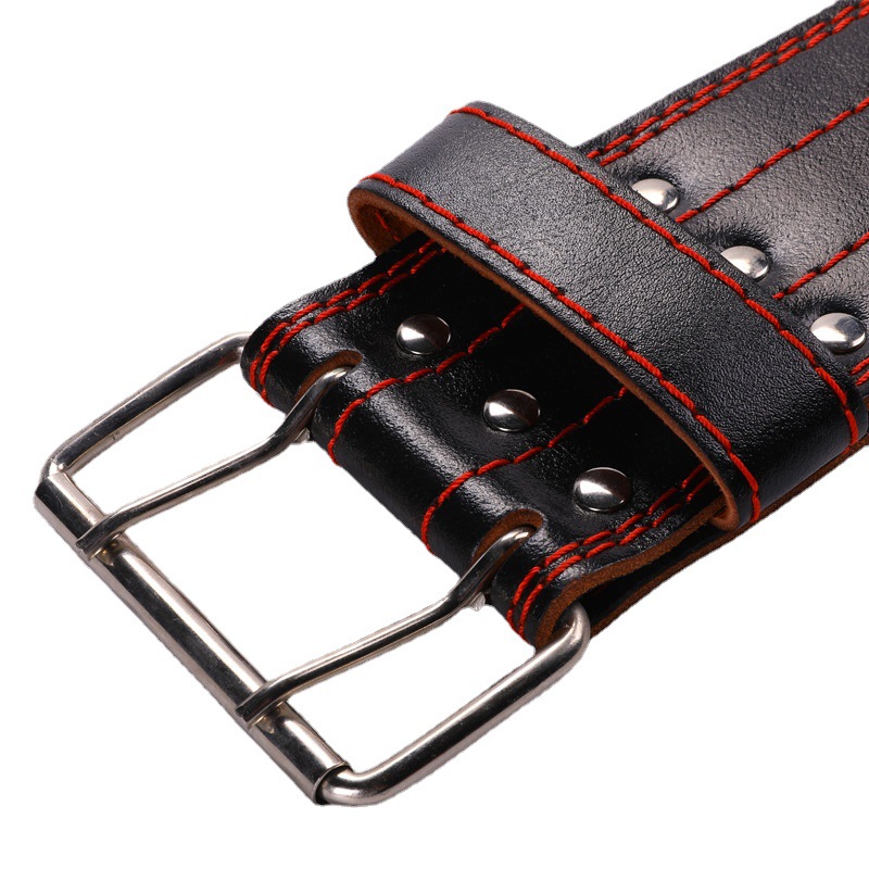 Cross-border Fitness Bodybuilding Weightlifting Cowhide Belt Adult Squat Hard Pull Sports Belt Squat Hard Pull Belt Protection