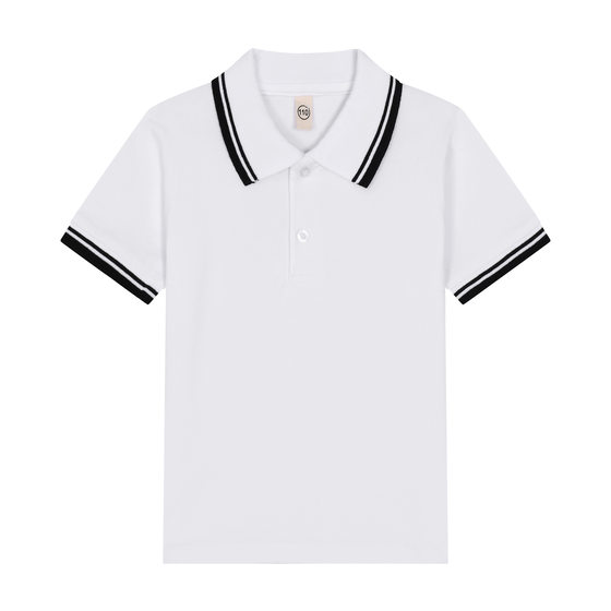kids Children's T-shirt Long Sleeve Cotton White Lapel Polo Shirt for Boys and Girls Elementary School Students Middle and Large Children's School Uniform