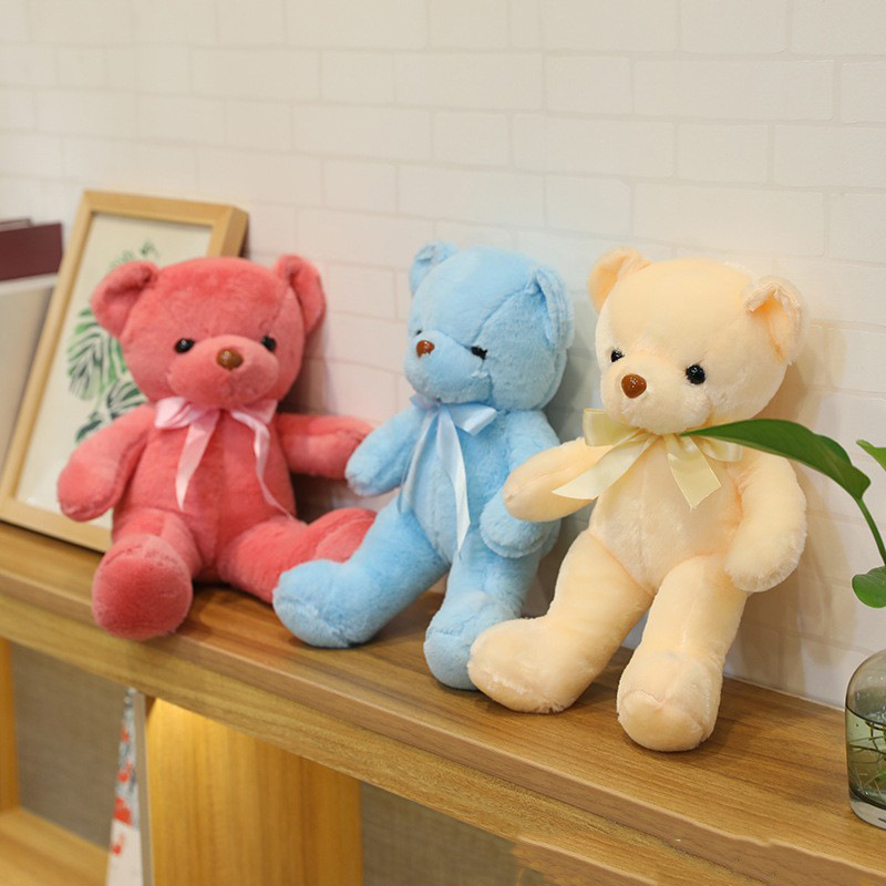 Popular ten-color bear wedding grab machine Doll Doll plush toy doll cloth doll ribbon scarf bow tie Bear