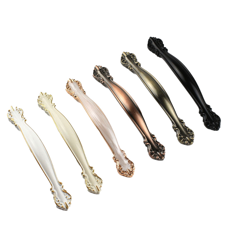 European style aluminum alloy handle modern cabinet door handle drawer cabinet wardrobe door handle single hole retro hardware handle