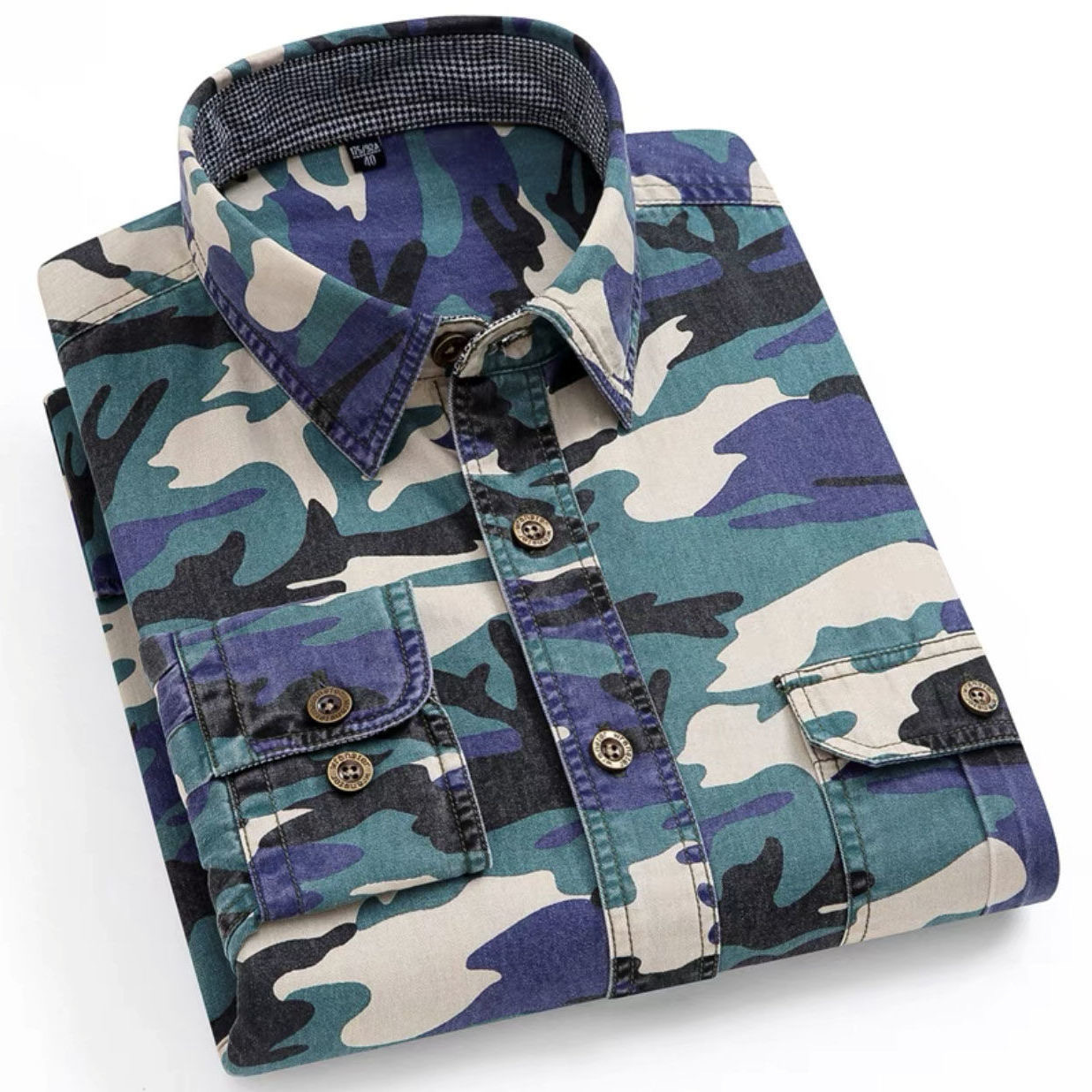 Spring and Autumn cotton camouflage shirt long-sleeved men's outdoor casual printed workwear shirt jacket men's clothing wholesale